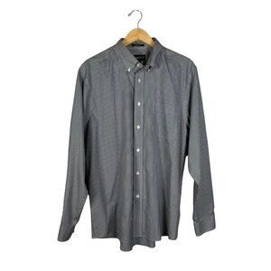 Eddie Bauer Relaxed Fit Winkle Resistant Black Plaid Button Down Shirt Sz Large